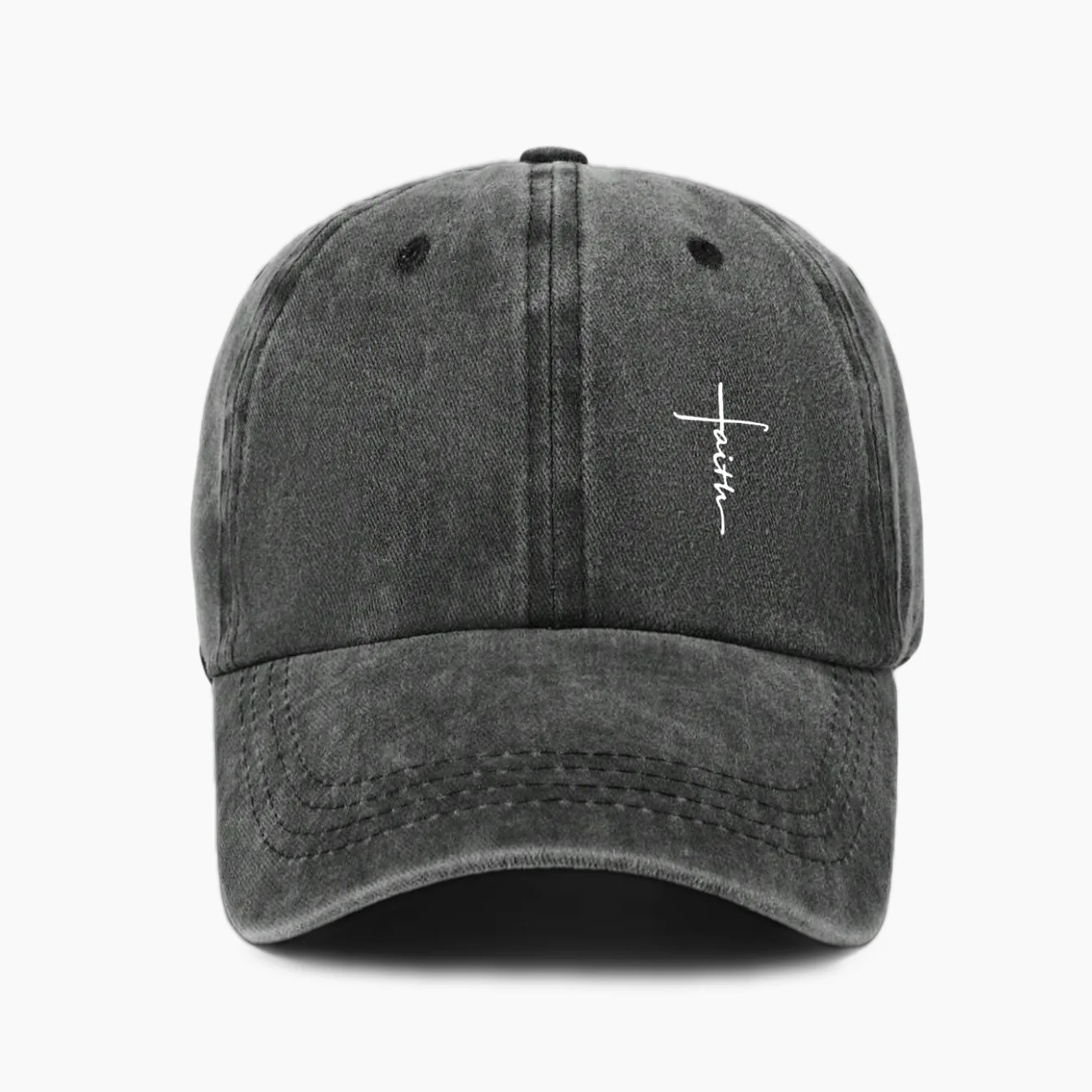 Retro Washed Water-Resistant Men's and Women's Universal Cross-Print Baseball Cap - Soft, Breathable, Adjustable Dad Hat
