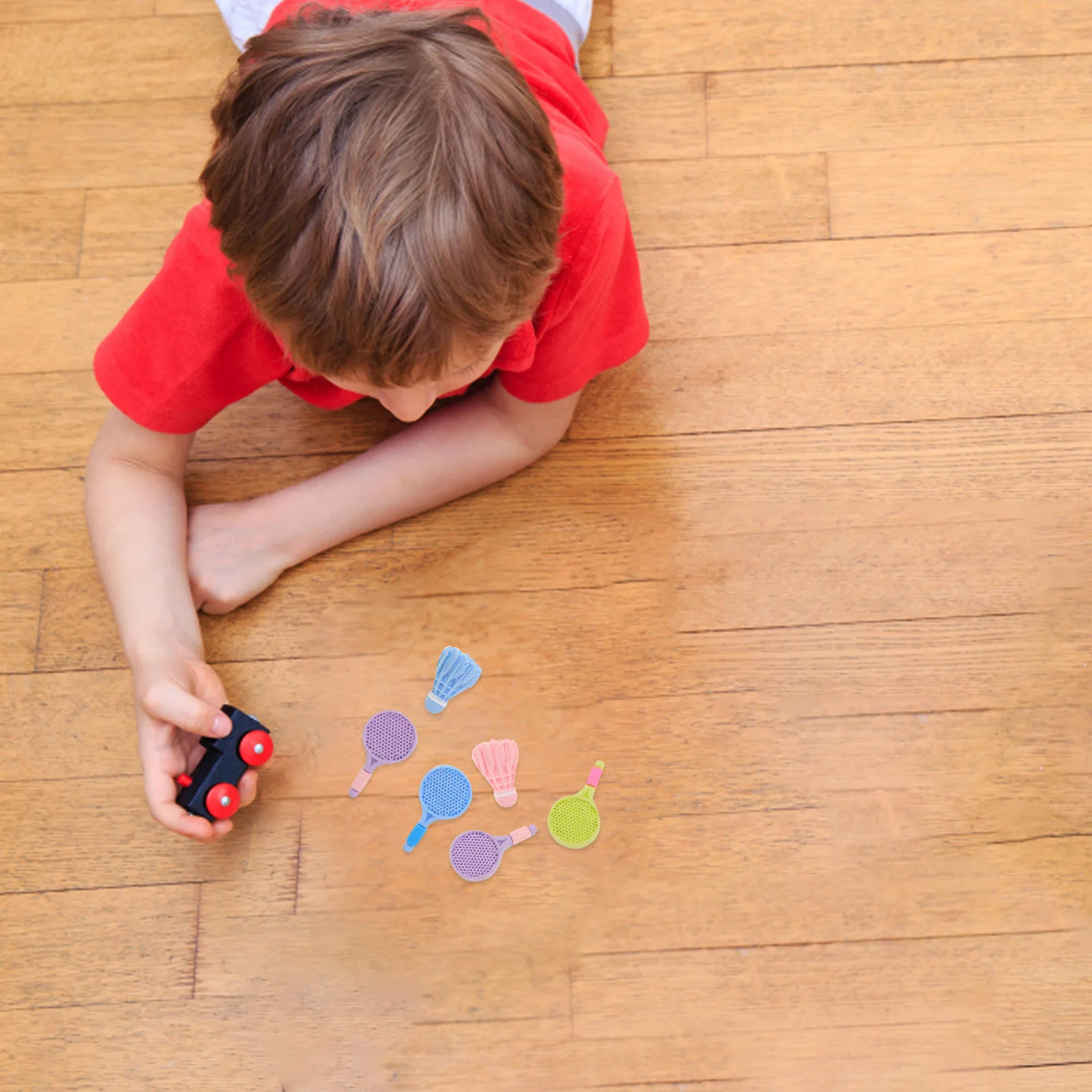 12 set di racchette da badminton in miniatura per la decorazione della stanza dei bambini Bomboniere Aspetto realistico Accessori per casa delle bambole in miniatura