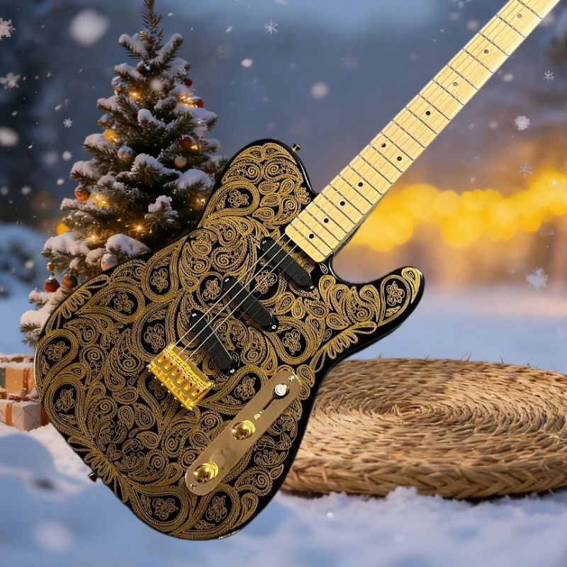 

Электрогитара с корпусом из ольхи TLE, накладкой на гриф из клёна, фиксированным креплением струн, бесплатная доставка, подарок на Новый год