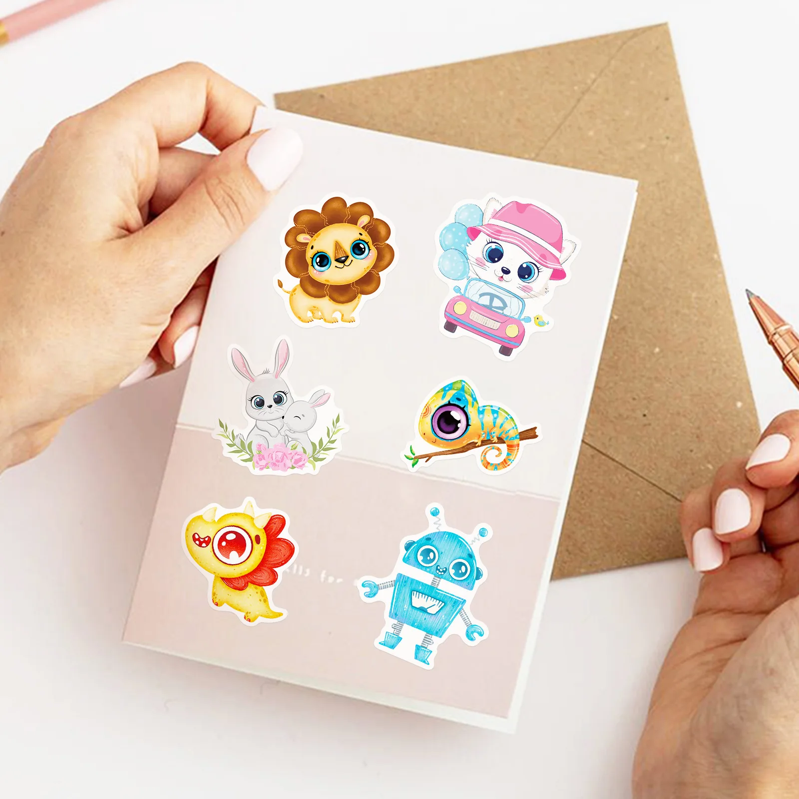 10/30/50PCS Cute Big Eyes Animals Sticker Cartoon Kids Decals Toy for Laptop Guitar Phone Travel Kawaii Sticker Gifts Wholesale