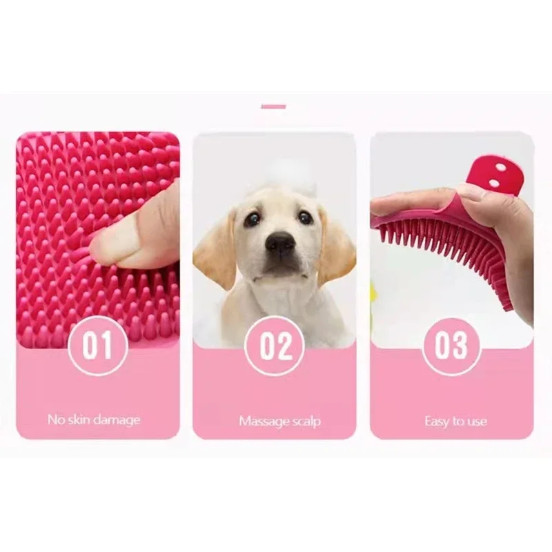 Soft Rubber Dog Brush Comb Cat Bath Brush Rubber Glover Hair  Grooming Massage Brush  Pet Supplies 123 x 97mm Cat comb brush Dog