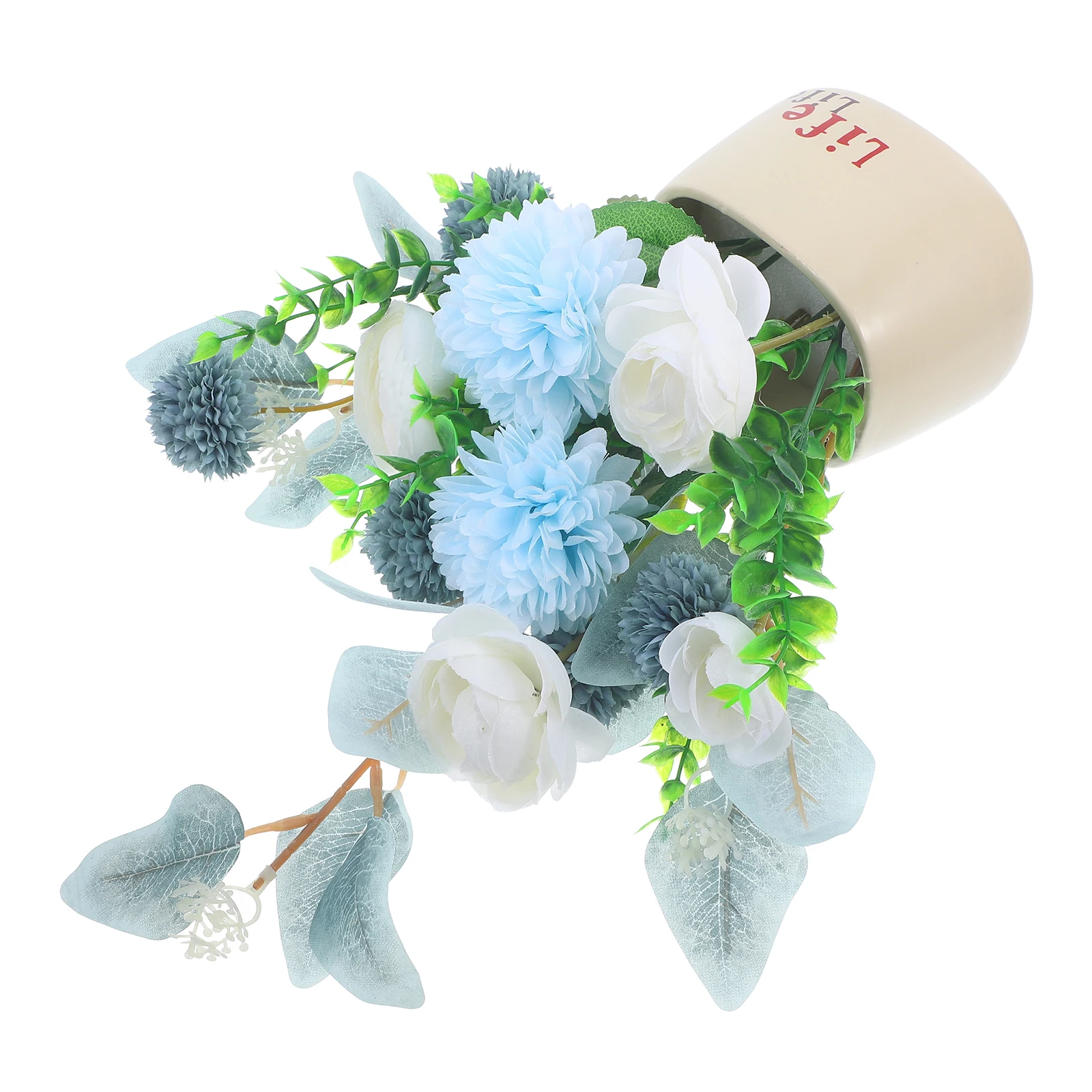 

Sky-blue Artificial Potted PlantsFloral Ornaments Indoor Decor Mini Flower Decorations Lifelike Bonsai Shallow Blue