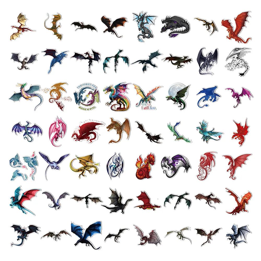 10/30/60PCS Ferocity Dragon Cartoon Stickers Cool Graffiti Decals DIY Laptop Guitar Bike Skateboard Fridge Waterproof Artwork