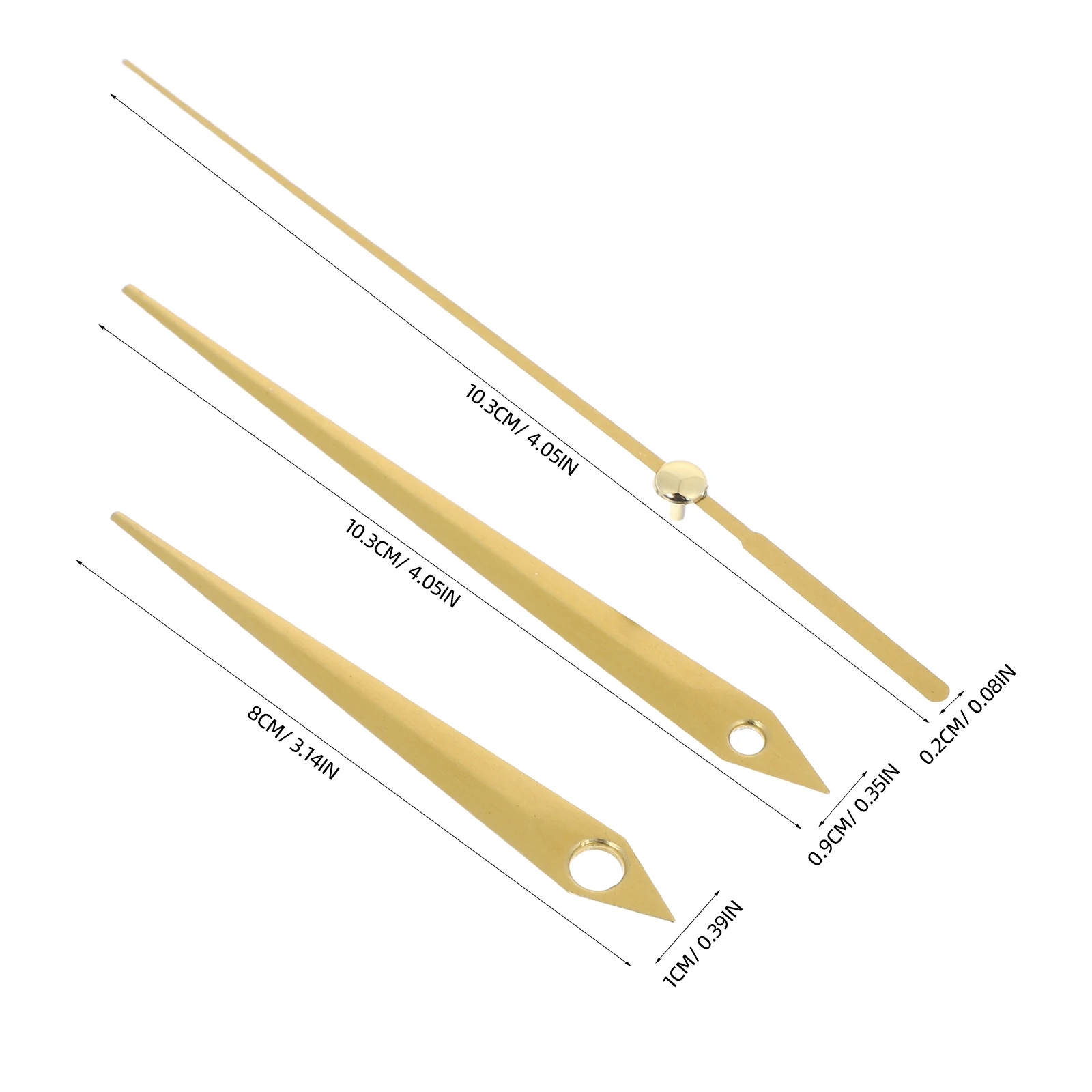 Gold Metal Clock Hands 10 Sets Hour Minute Second Needle Replacement Parts for Quartz Wall Clock DIY Craft Clock Accessories