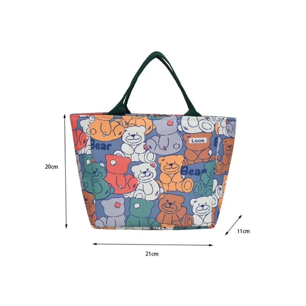 Casual Large Capacity Cartoon Graffiti Handbag Multifunctional Fashion Printed Handbag Denim Fabric Nylon Leisure Handbag Gift