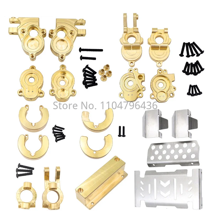 YK4106 YK4107 Brass Front Axle Steering Knuckle Rear Wheel Seat C Hub Counterweight Block Armor 1/10 RC Car Upgrade Parts Accs