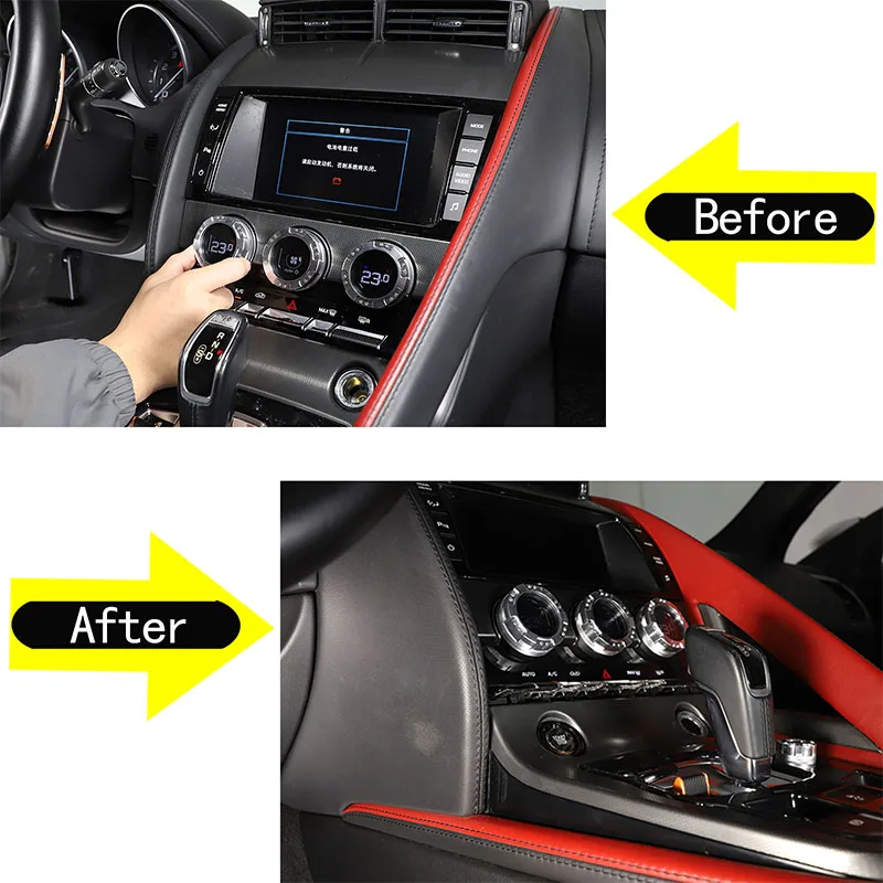 Unique Mecha Aluminum Alloy AC Air Conditioner Switch Volume Knob Button Ring Trim Cover For Jaguar F-Type 2013-2022 Accessories