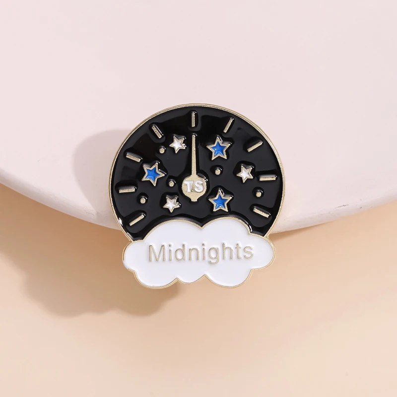 Star Moon Night Clock Enamel Pins Creative Music Lyrics Midnights Test Set Brooch Badge Jewelry Clothes Lapel Pin Gift Wholesale