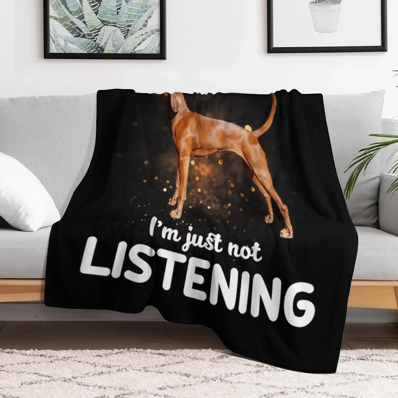 Funny Redbone Coonhound Throw Blanket Wrinkle Resistant Lightweight Blanket