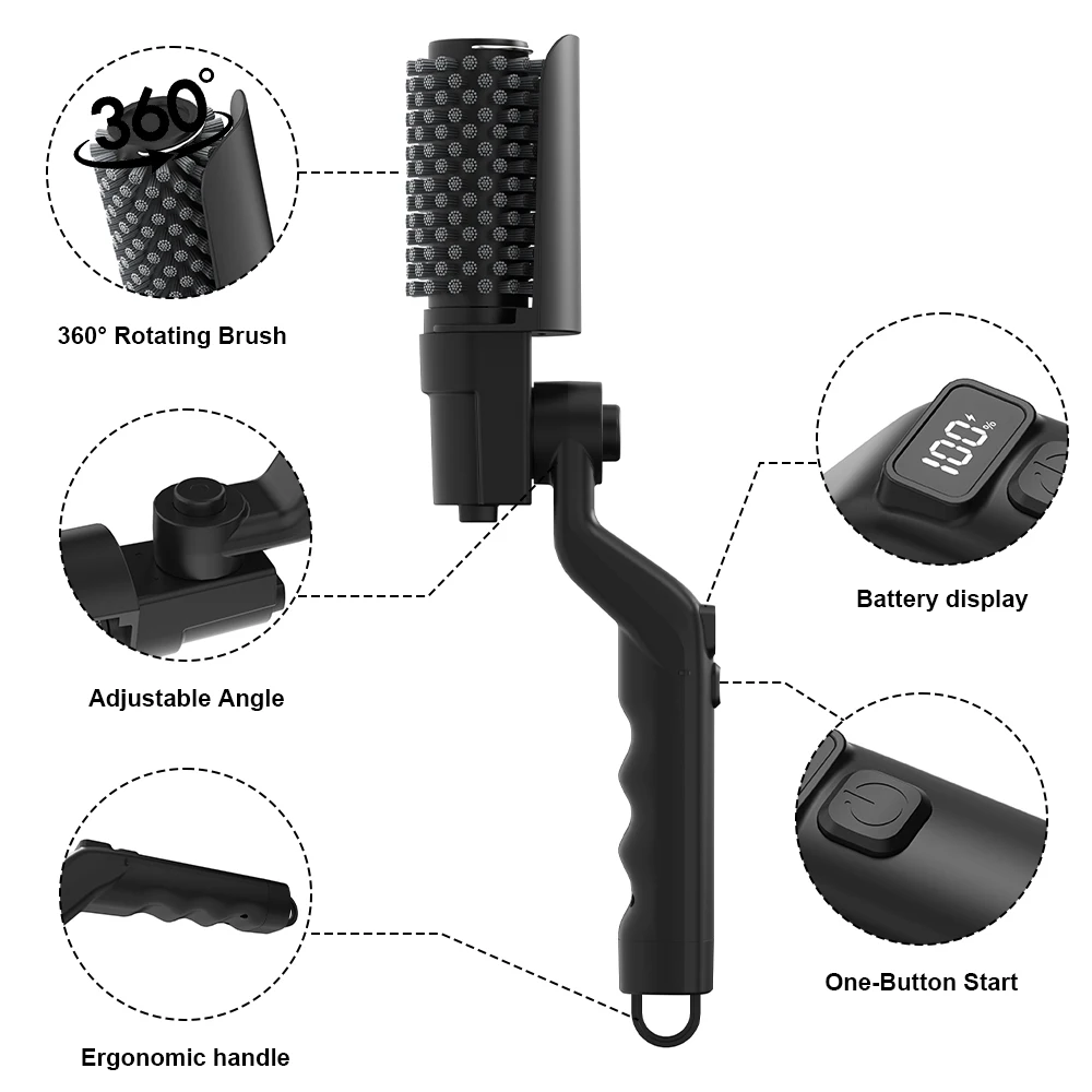 Electric Rotary Grill Cleaner Brush Multifunctional BBQ Cleaning Tool 3 Adjustable Speed 4000mAh For All Types Barbecue Grills