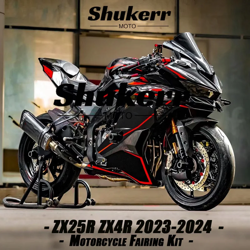 

Shukerr Moto Abs Plastics Injection Mold Motorcycle Fairing Kit Fit for Kawasaki Ninja Zx25R Zx4R Zx4Rr 2021-2024 Black Red