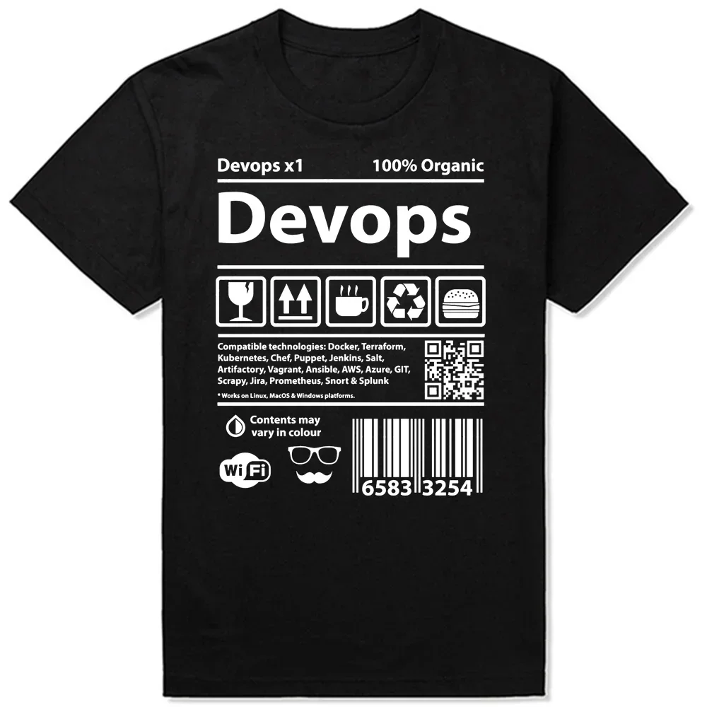 Funny Devops Barcode Programming Computers Source Code Geek T Shirts Summer Software Graphic Streetwear Birthday Gifts T-shirt