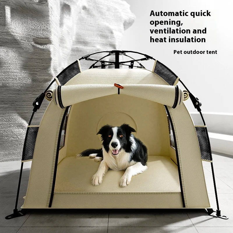 

Outdoor dog tent automatic folding semi-closed large dog pet summer out sun protection camping kennel