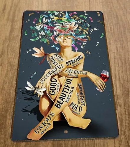 Strong Beautiful Unique Successful Bold Talented Woman  Metal Wall Sign