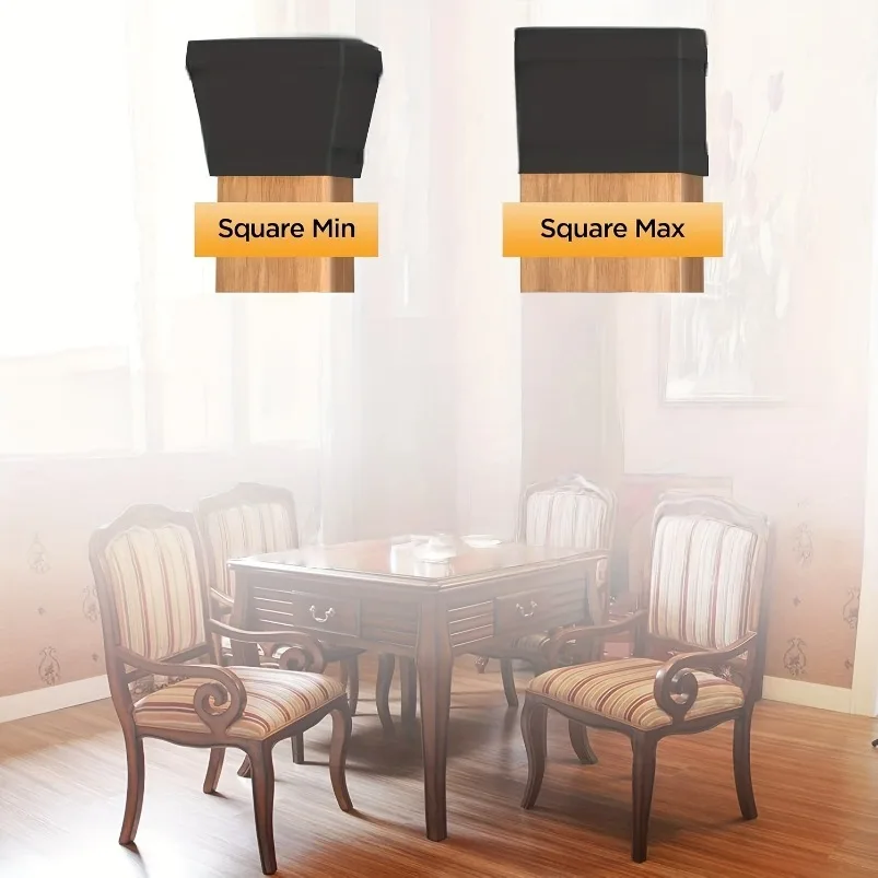 12pcs Large Silicone Chair & Table Leg Floor Protectors - Non-Slip Furniture Pads Suitable for Floors, Scratch & Dent Protection