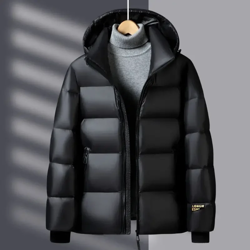 

High Quality Man Down Jacket Winter Waterproof Goose Jacket Men Luxury Brand Hooded Feather Goose Coat Women Black Puffer Jacket