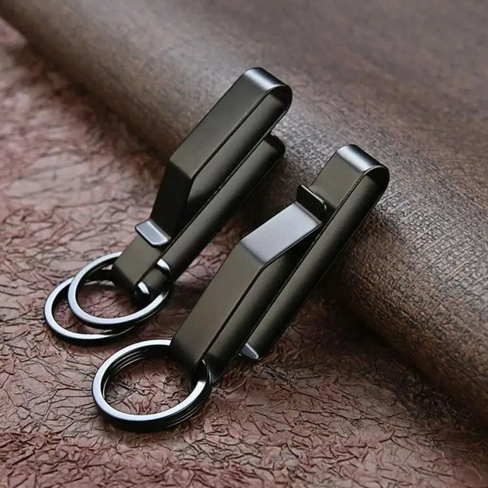 Stainless Steel Belt Key Clip Rust Resistant Multi Functional Waist Key Holder Belt Wearable Electroplated Finish