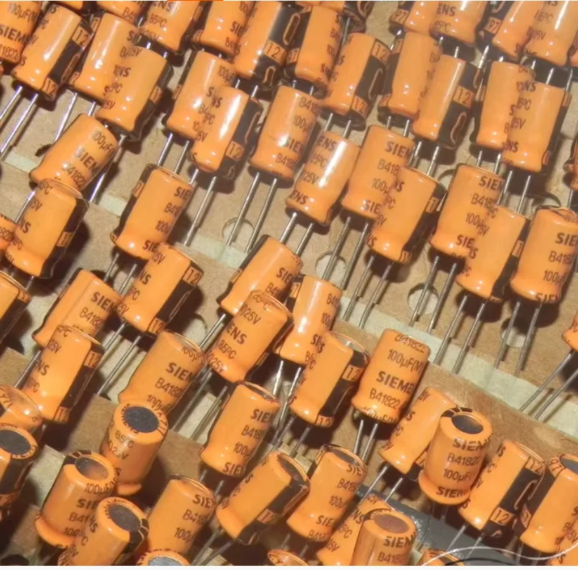 10PCS/LOT SIEMENS B41822  25V 100UF Digital Grinder Direct Insert High-Fidelity Audio Electrolytic Capacitor, Size 6*12mm