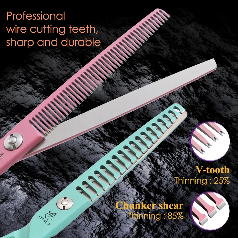 Imagem -05 - Fenice Macaron Colorido Pet Thinning Tesoura Profissional Grooming Tesouras Jp440c 65 70