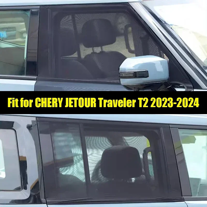 New! Car Sunshade Insect-proof Net Fit for Jetour Traveller T2 2023 2024 Sun-proof Breathable Sunshade Net Car Interior Accessor