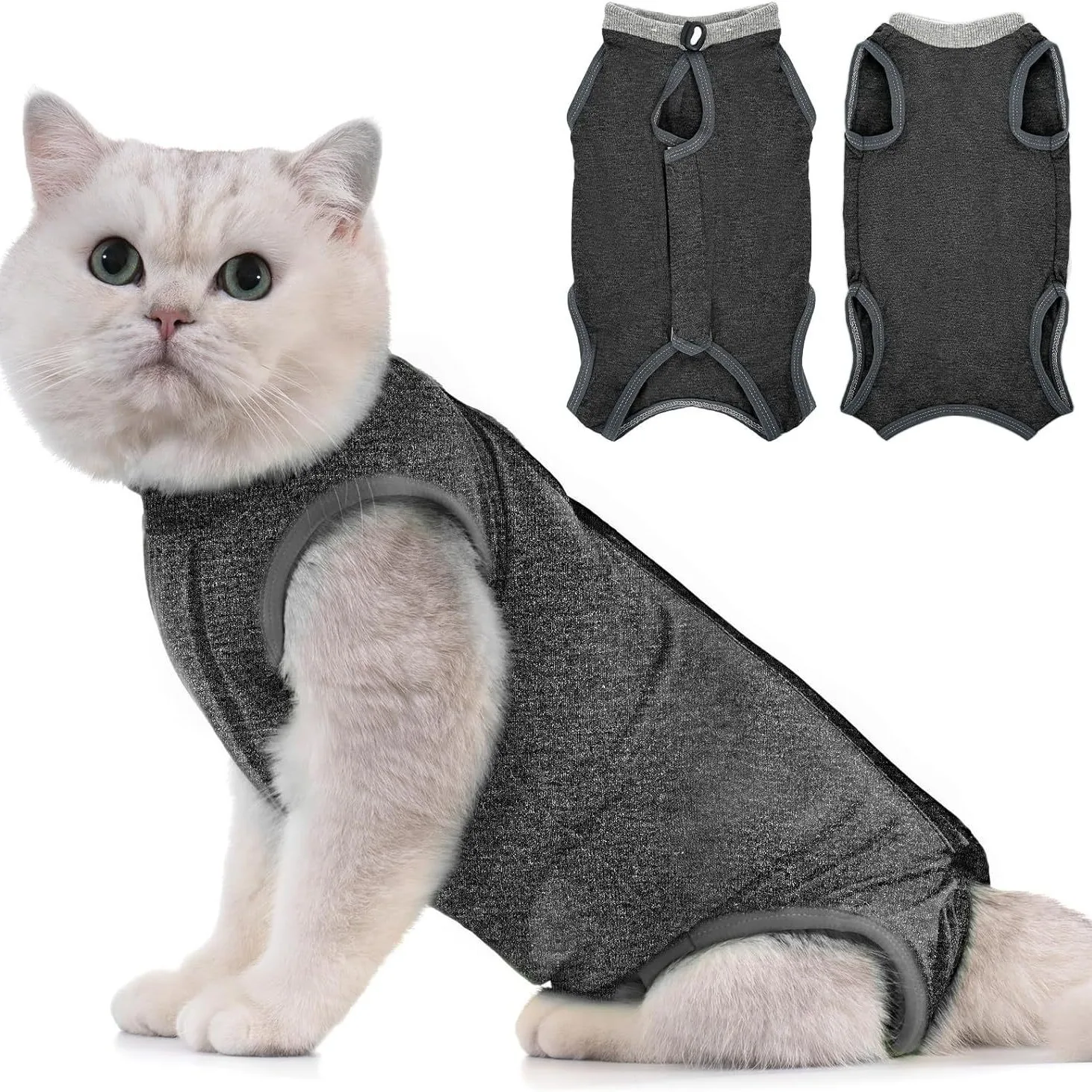 cat rehabilitation suit, cat post-surgery onesie to protect abdominal wounds, cat post-operative anti-licking shirt