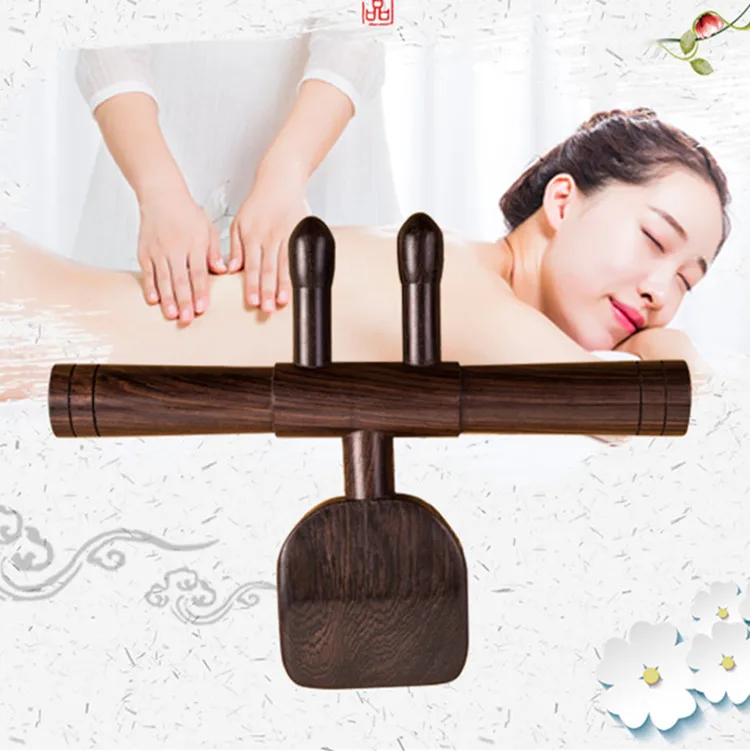 

Yingyang Balance Massager Professional Chiropractic Reflex Point Ebony Wood Hand Made Body Customized Wooden Massager