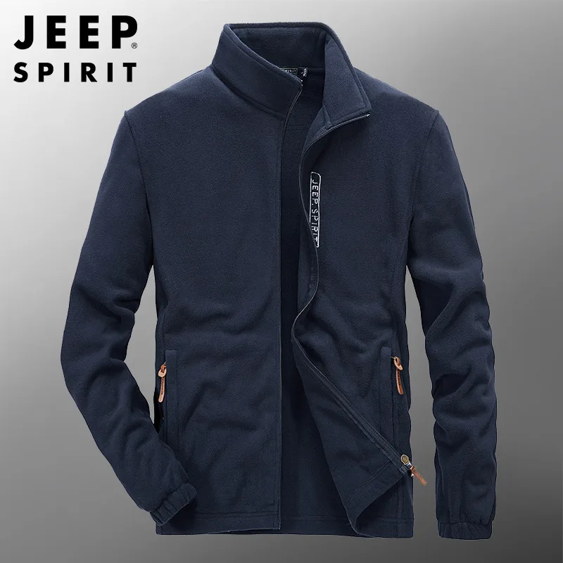 JEEP SPIRIT men casual urban fleece cardigan jacket autumn/winter new fashion simple loose thick top long-sleeved outdoor jacket