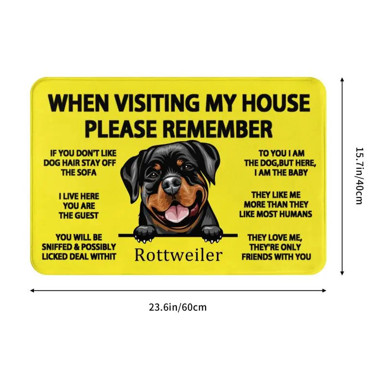 Rottweiler Dog Front Door Floor Entrance Mats Indoor Pet Animal Bathroom Kitchen Doormat Living Room Carpet Rug