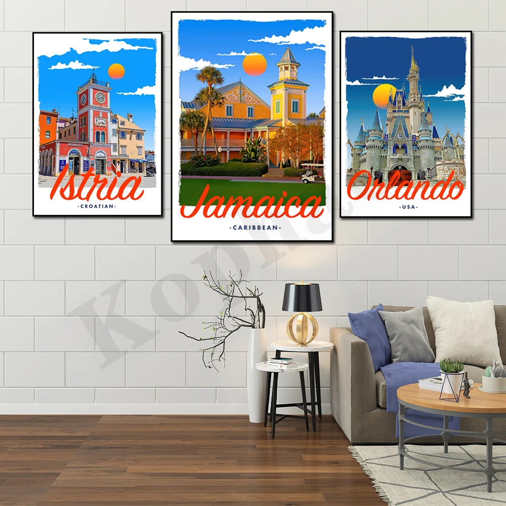 إيبيزا ناكسوس كاريبي أبوليا أنطاليا استريلا أورلاندو بينيكاسيم. مشهد السفر في المدينة. ديكور المنزل قماش اللوحة