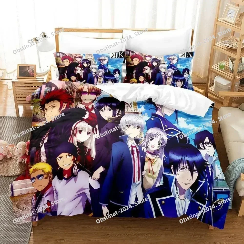 Anime K project Mikoto Suoh No Blood! No Bone! No Ash! Bedding Set Single Twin Full Queen King Size Bed Set Adult Kid Bedroom