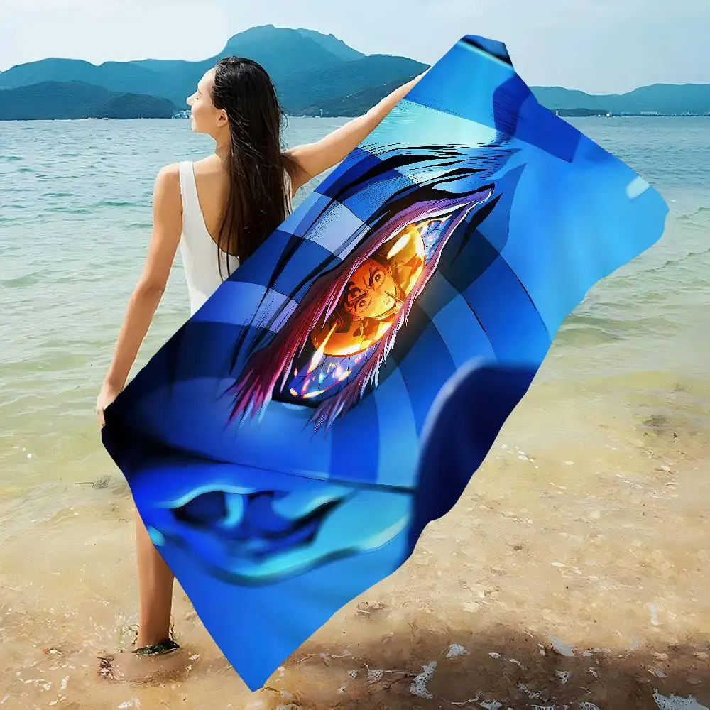 Anime Demon Slayer Kochou Shinobu Microfiber Printed Beach Towel Mountain Climbing Beach Swimming Running Absorbent Soft Towel