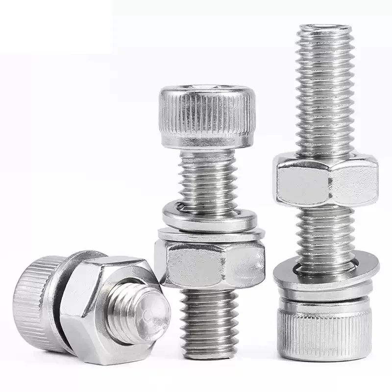 M6 M8 M10 M12 316 Acero inoxidable cabeza hueca hexagonal tornillo y tuerca juego grande tornillo de extensión completa