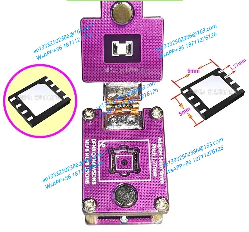 DFN8 QFN8 WSON8 MLF8 Chip Read/Write Programming Test 1.27 6X8 5X6 Flip IC Socket
