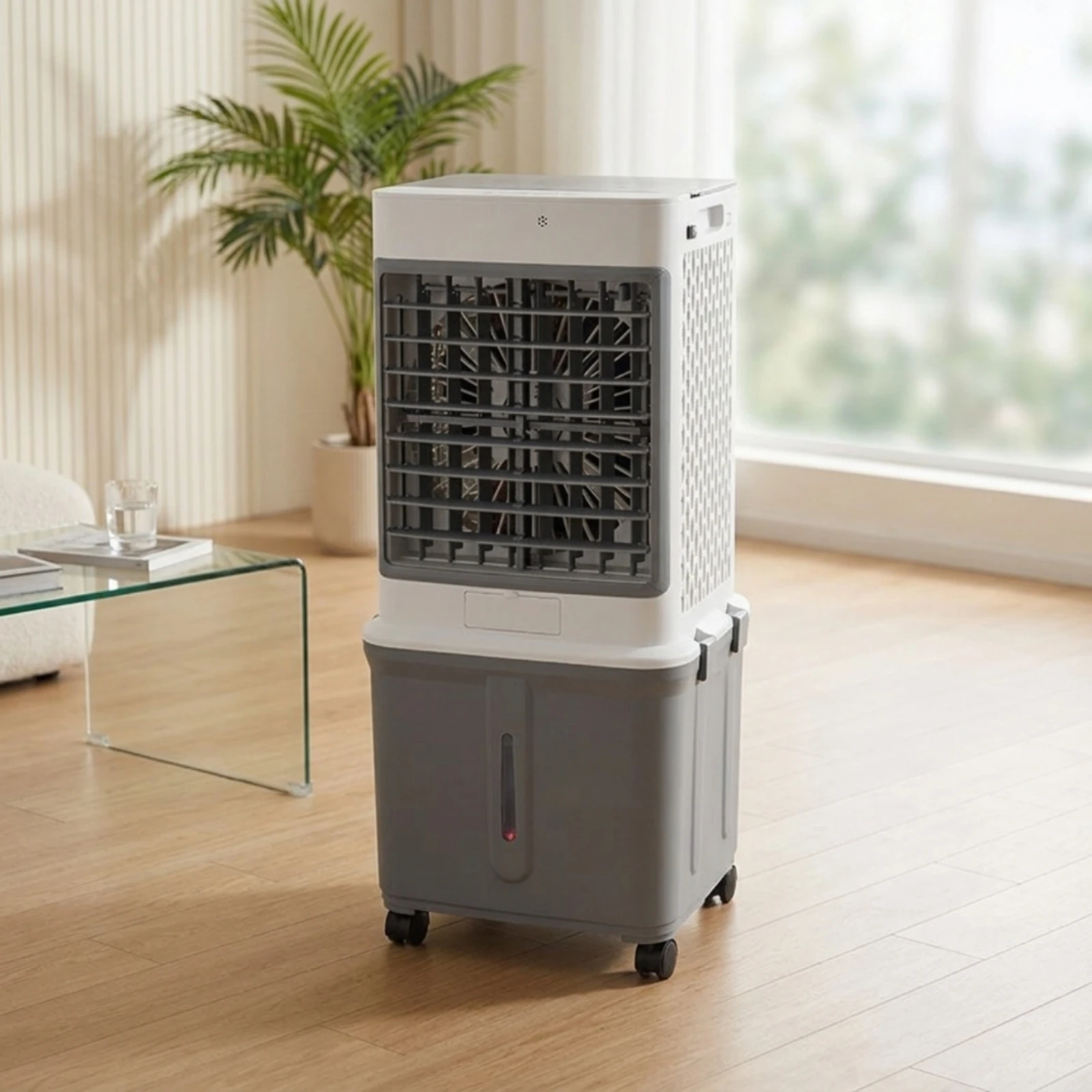 Mobile Air Cooler Indoor Evaporative Cooler with Wheels Portable Cooling Fan Compact Appliance Quiet for Home, Office