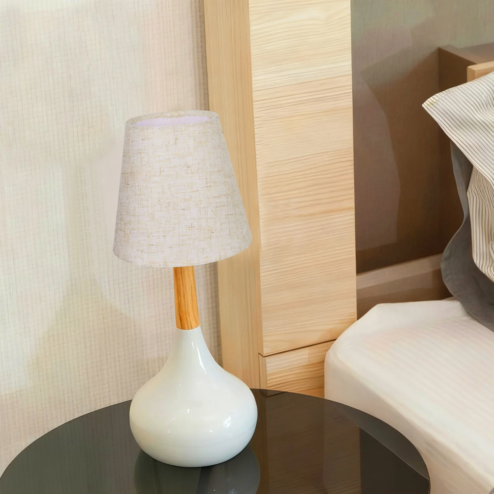 

2Pcs Decorative Cloth Lamp Shade Replacement Table Lamp Cover Chandelier Soft Light Friendly to Eyes Light Cover