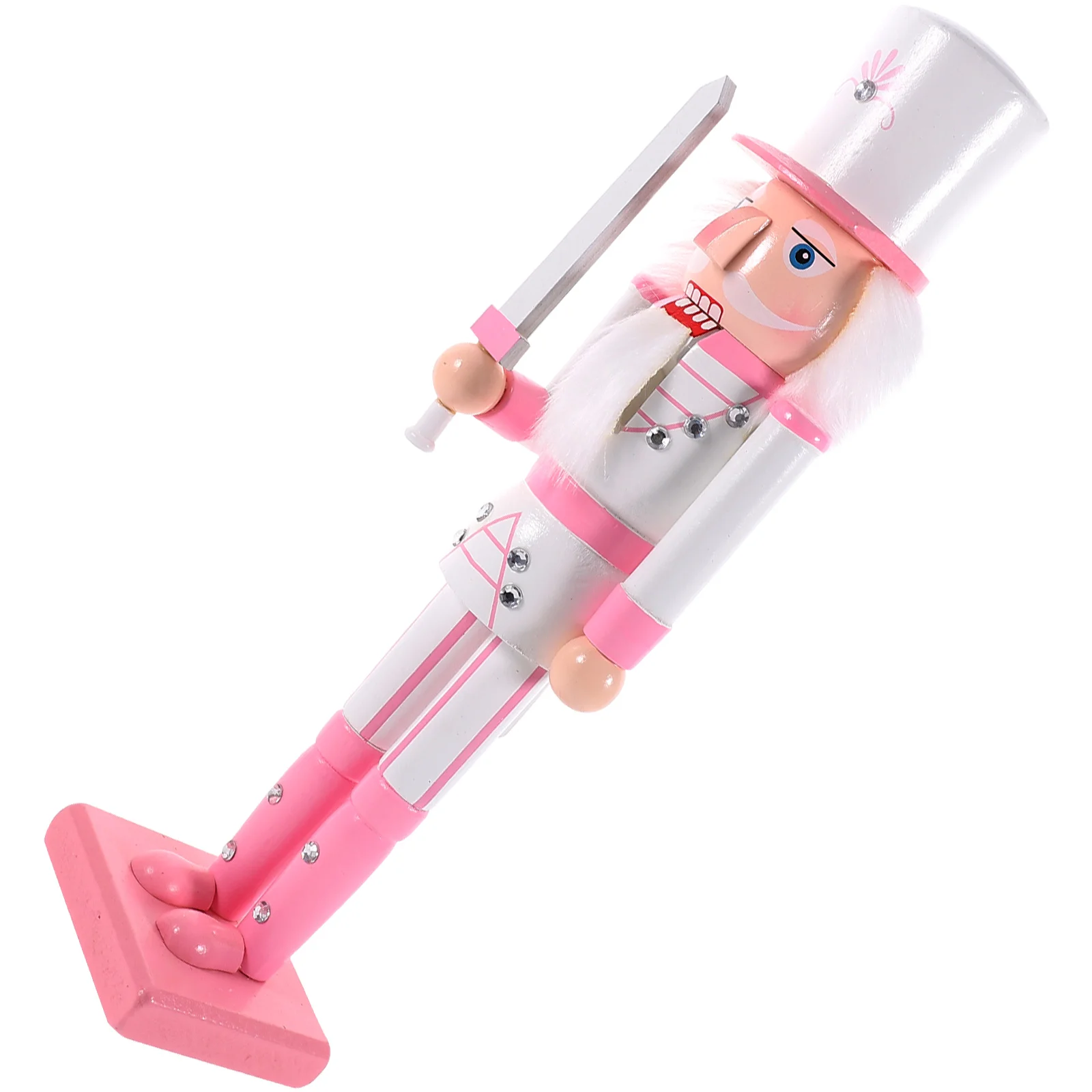 

1pc Pink Wooden Nutcracker Soldier 25CM Adorable Xmas Ornament Home Decor Traditional Holiday Gift Christmas Centerpiece