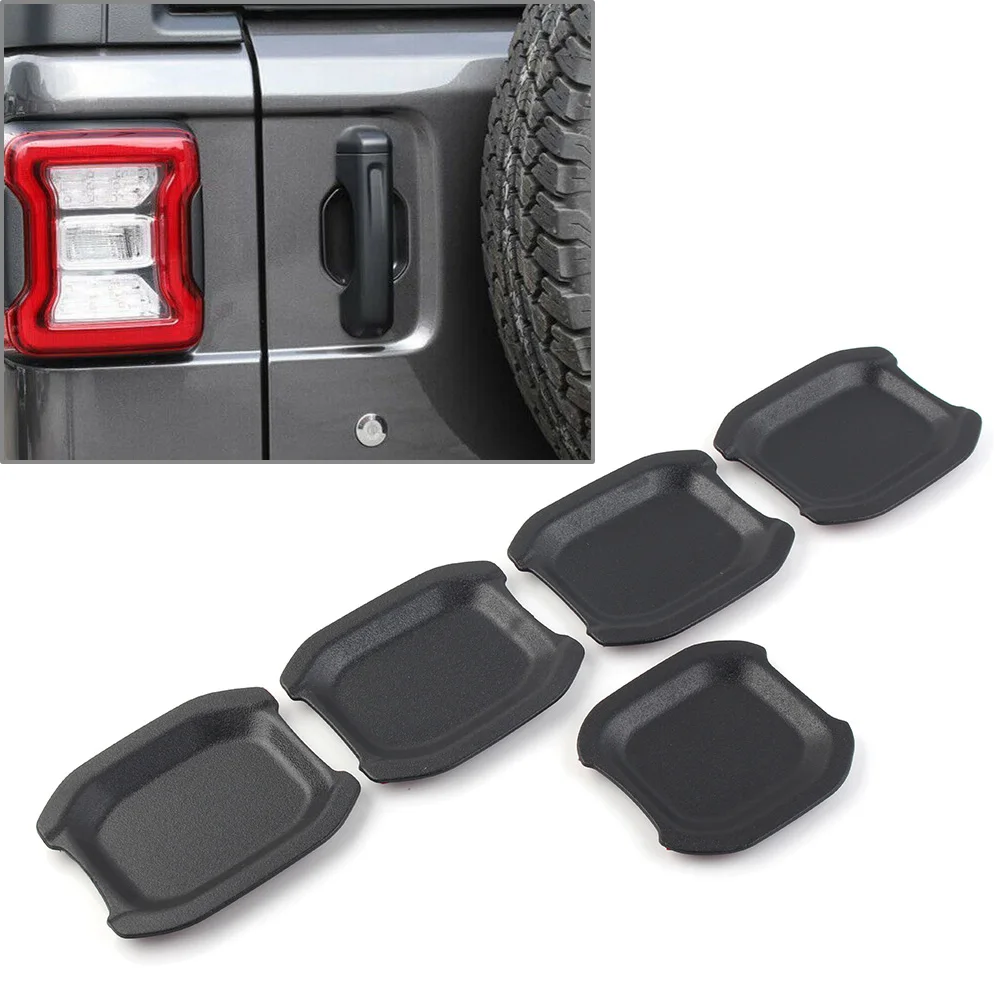 5Pcs/Set Car Styling Door Handle Bowl Recess Guard Trim Cover for Jeep Wrangler JL 4-Door 2018 2019 2020 2021 2022 ABS Plastic