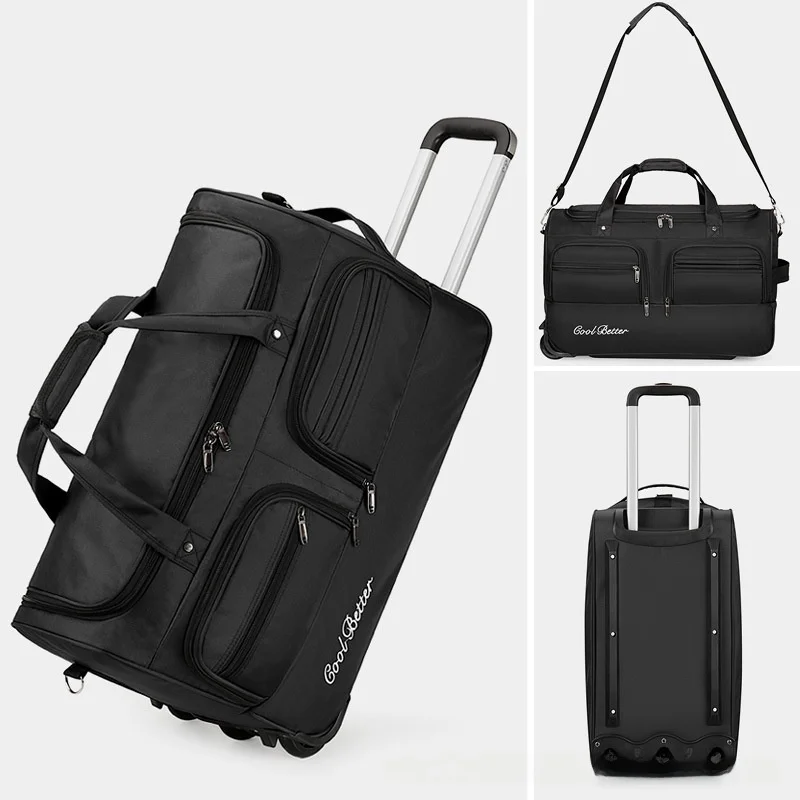 large-capacity-travel-bag-wheel-bag-handheld-shoulder-bag-foldable-student-luggage-bag-business-trip-carry-on-suitcase