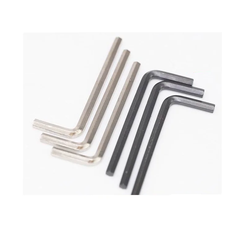 مفتاح ألين سداسي أدوات إصلاح يدوية ، طلاء بالنيكل ، أسود على شكل L مفتاح سداسي الرأس المسطح ، m0.7 ، M1.27 ، M1.5 ، M2 ، M2.5 ، M3 ، M4 ، M5 ، M6 #6