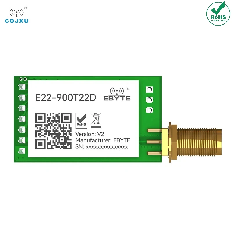 LoRa Wireless Module 868/915MHz 22dBm 5km Long Range UART cojxu E22-900T22D FEC SMA-K Antenna RF Wireless Transmitter