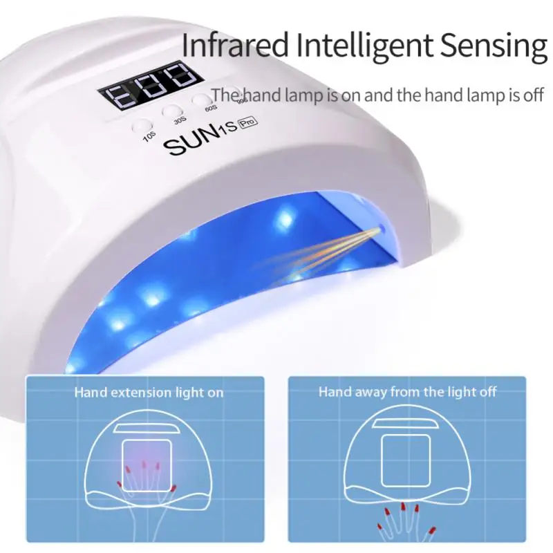 Nail Lamp LED Nail Dryer For Acrylic Nail Gel Drying Lamp With Low Heat Mode Smart Sensor Nail Art Salon Manicure Machine