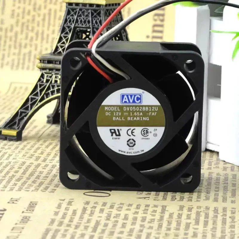for AVC Qihong 5cm 5028 Double Ball Cooling Fan 12V 1.65A DV05028B12U