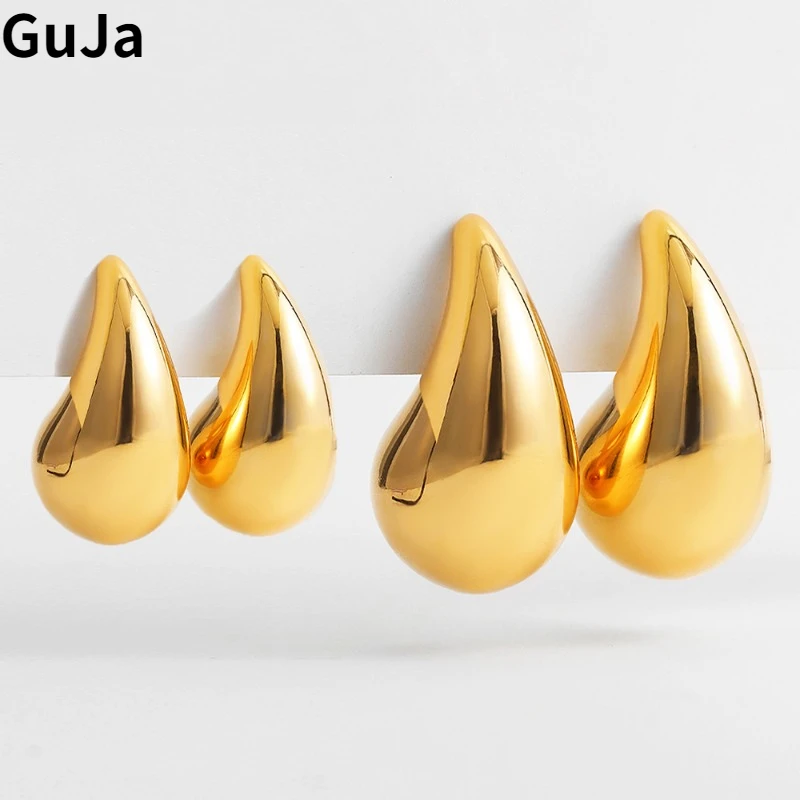 Trendy Jewelry Modern Design Gold Color Teardrop Earrings For Women Girl Party Gift Lightweight