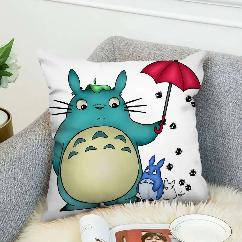 

Cartoon Cute T-Totoroes Pillow Case Double-Sided Printing Cushion Cover 45x45 Decorative Cushions Sofa Home Decor Soft Pillowcas