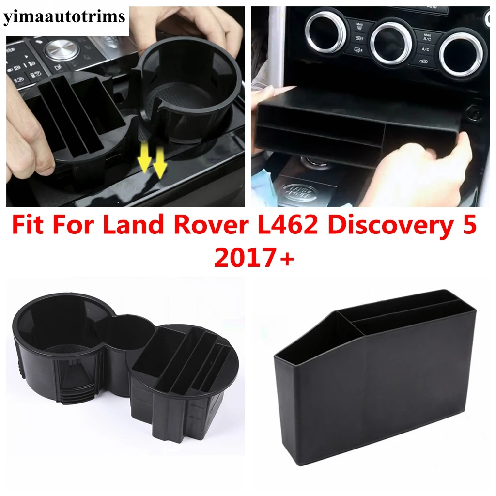 

Front Water Cup Holder Panel / Central Storage Box Container Holder Tray Accessories For Land Rover L462 Discovery 5 2017 - 2022