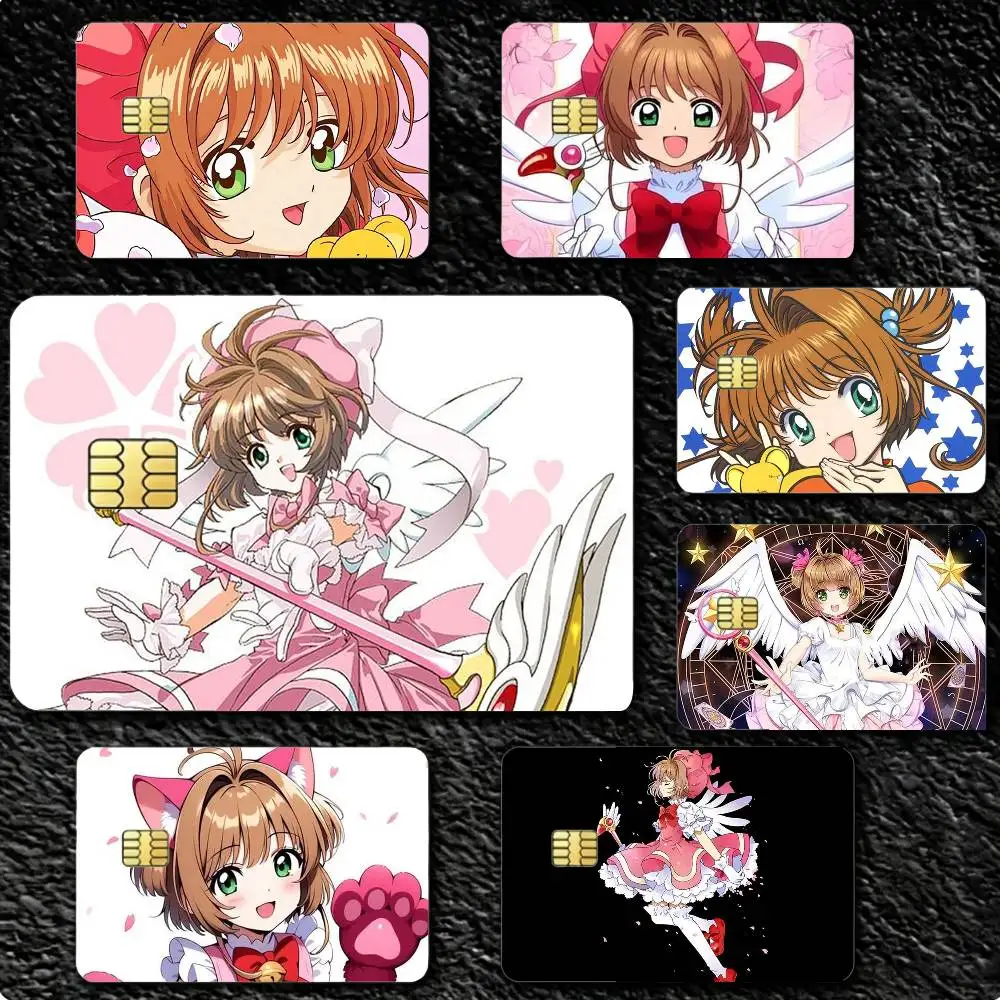 CUTE K-Kero Cardcaptor Sakura 4pcs 1Set Card Stickers Small Waterproof Chip 4PCS Card Sticker Anti-Scratch