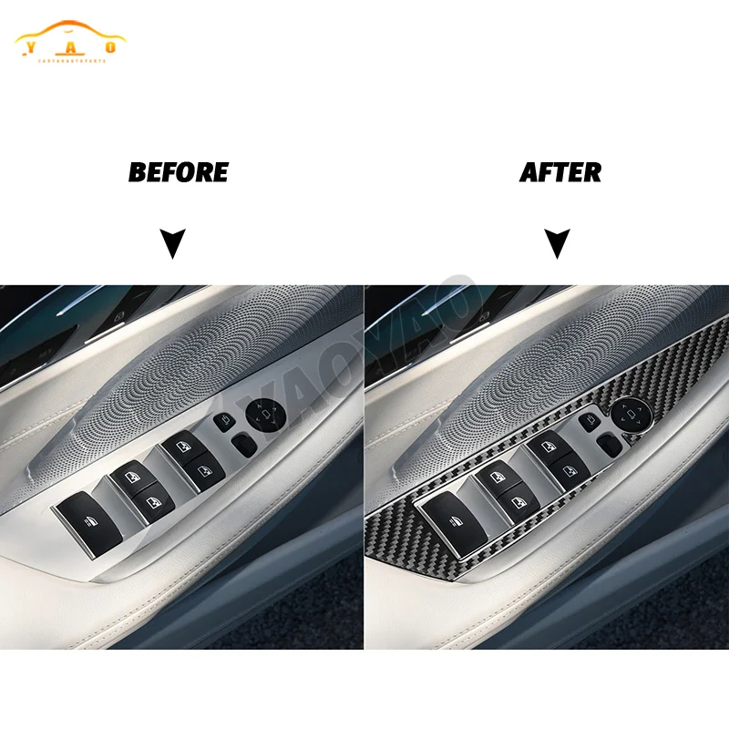 Dekoracyjna ramka podnośnika szyby z włókna węglowego do BMW serii 8 G14 G15 G16 (wersja kabrioletowa z 2 drzwiami) 2019-2023