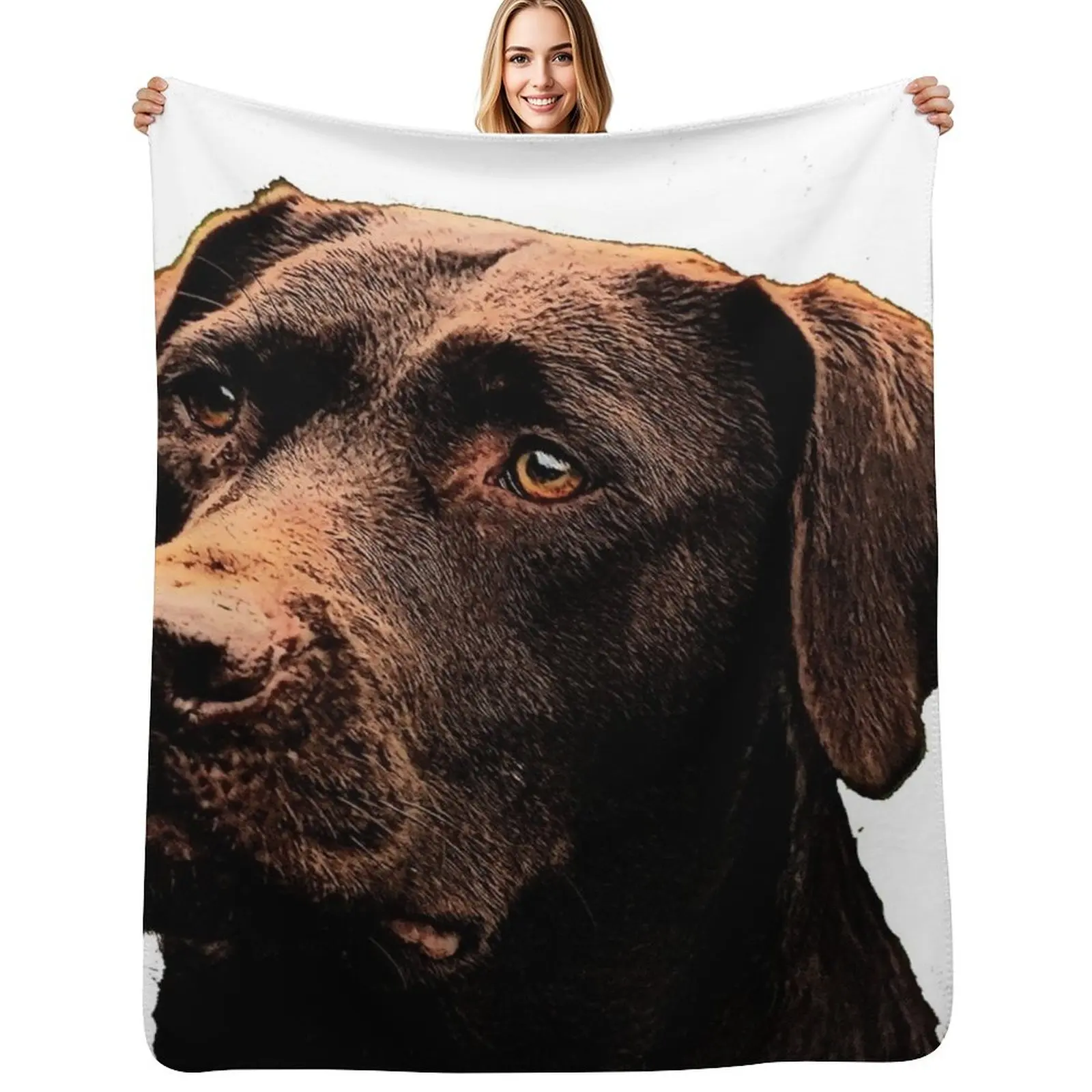 

Chocolate Lab Throw Blanket Furry Quilt Decorative Sofas Luxury Designer Blankets