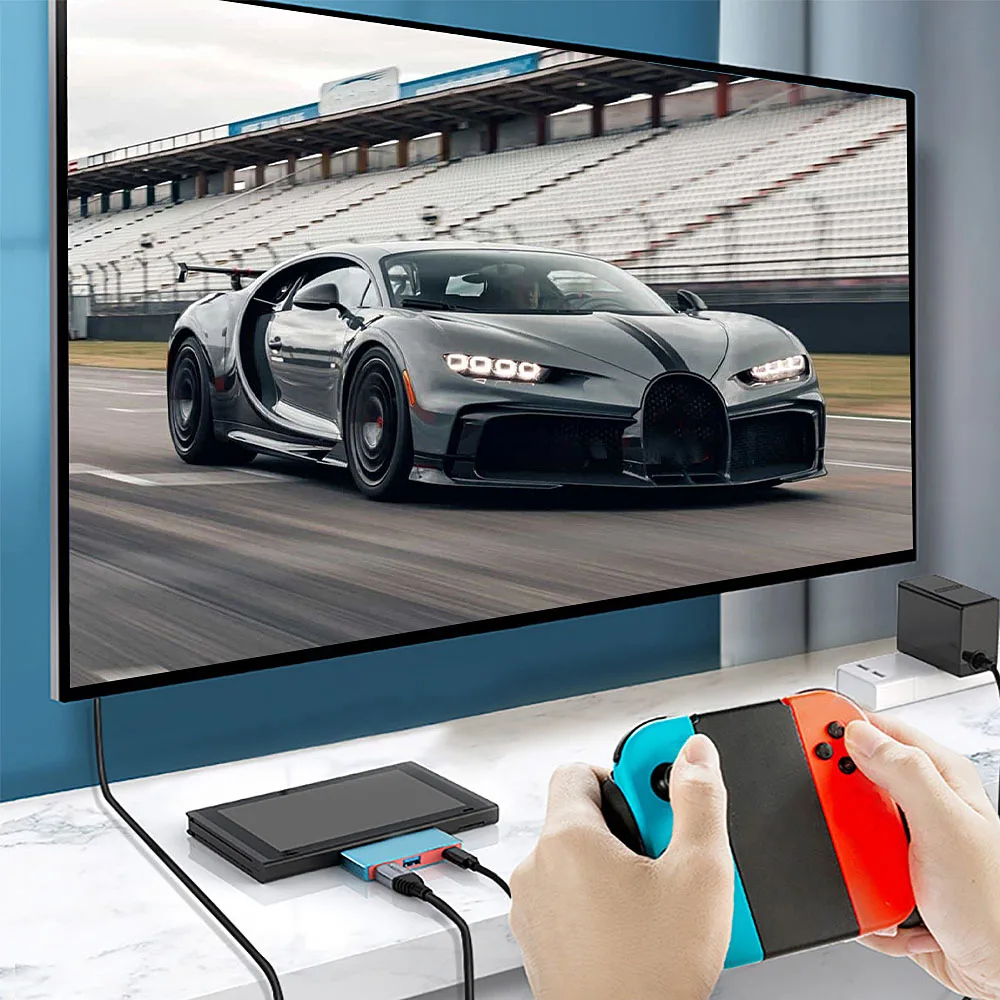 1Pcs 3 In 1 Multi-function Docking Station For Switch Type-C Video 4K Portable Dock For Switch 3in1 TV HD Converter Dock