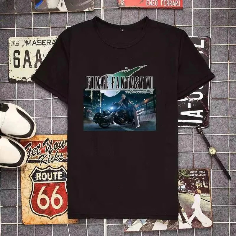 Sons of Avalanche Final Fantasy FF7 Washed Cotton T‑shirt Unisex Classic Video Game Short Sleeve Streetwear Casual Tops view 3